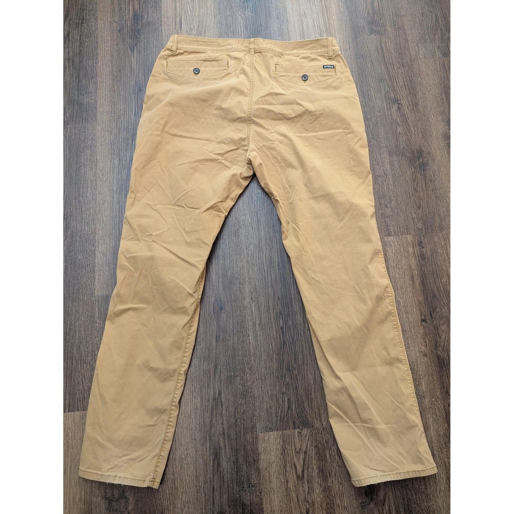 PrAna Pants Mens 38 Beige Straight Fit Chino Organic Cotton Stretch Casual - Picture 6 of 14